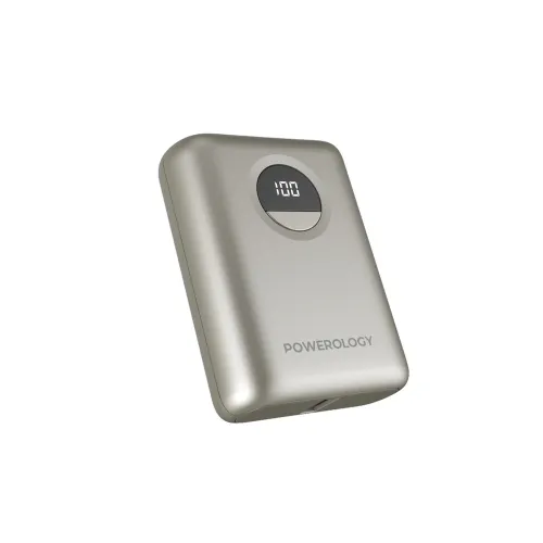 Powerology Ultra-compact 10000 Mah Fast Charging Power Bank - Titanium