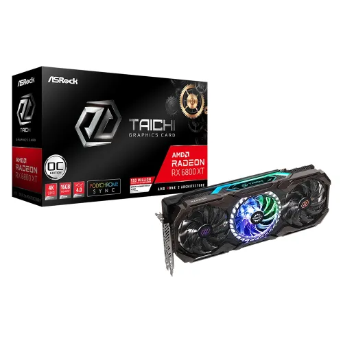 Asrock Radeon Rx 6800 Xt Taichi Gaming 16gb Gddr6 Rx6800xt Tcx 16go Graphics Card