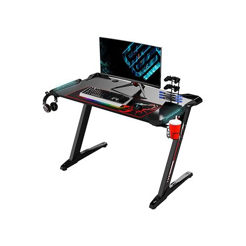 EUREKA ERGONOMIC Z1-S GAMING DESK WITH LED LIGHT - BLACK