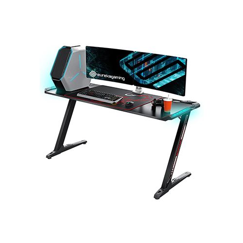 EUREKA ERGONOMIC Z60 GAMING DESK WITH RGB LIGHT - BLACK