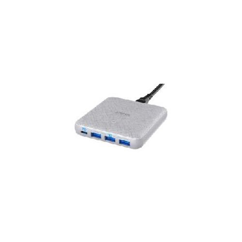 ANKER POWERPORT ATOM III SLIM (FOUR PORTS) 65W CHARGER - GREY FABRIC