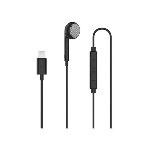 POWEROLOGY SINGLE MONO EARPHONE - LIGHTING HIGH DEFINITION SOUND - BLACK