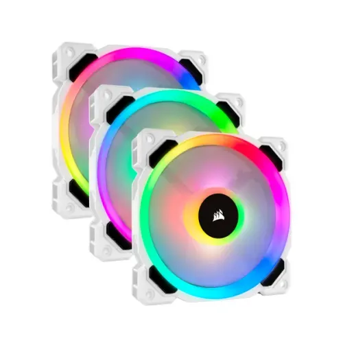 Corsair Fan LL120 RGB White Triple Pack with Lighting Node PRO