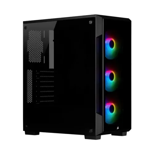 Corsair iCUE 220T RGB Tempered Glass Mid-Tower Smart Case - Black