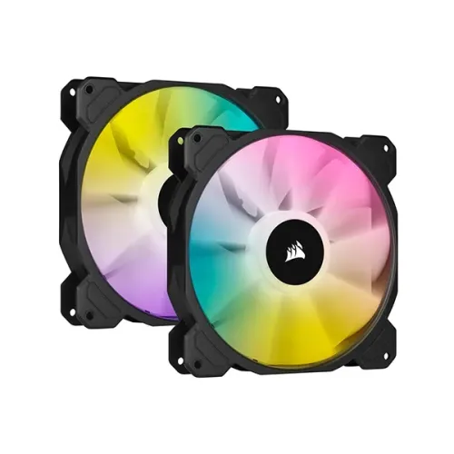 CORSAIR iCUE SP140 RGB ELITE Performance 140mm PWM Dual Fan Kit with Lighting Node CORE