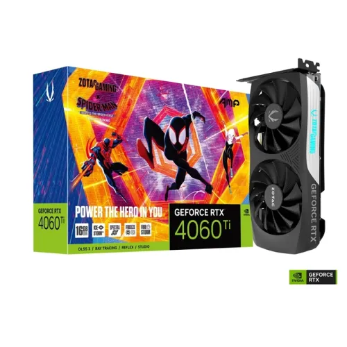 Zotac Gaming Nvidia Geforce Rtx 4060ti 16gb Gddr6 Amp Dlss 3 Graphics Card - Spider-man : Across The Spider-verse Bundle - Nvh23