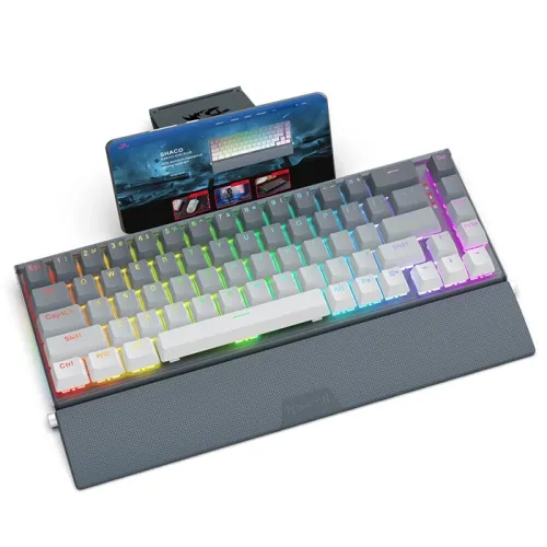 Redragon Shaco K641 Pro Wireless Aluminum Keyboard Red Switch - Grey White