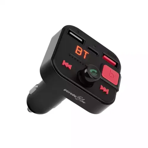 Porodo Blue Wireless Fm Transmitter With Dual Qc3.0 & Type-c Port