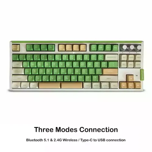 Skyloong Gk87 Three Modes Connection Mike-green Mechanical Gaming Keyboard - Switches Red