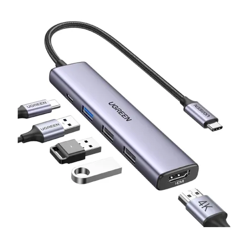 Ugreen Usb C Hub, 5-in-1 Usb C Multiport Adapter