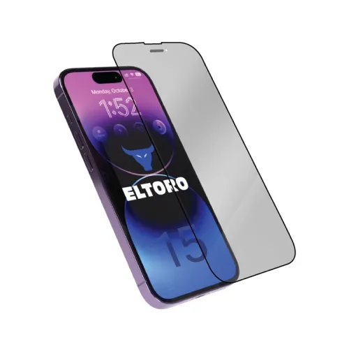 Eltoro Double Strong CF Screen Protector for iPhone 15 - Clear/Black