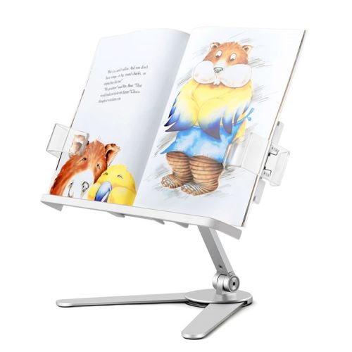 UPERGO AP-7VB Portable Adjustable Aluminum Book Holder/Stand - Silver