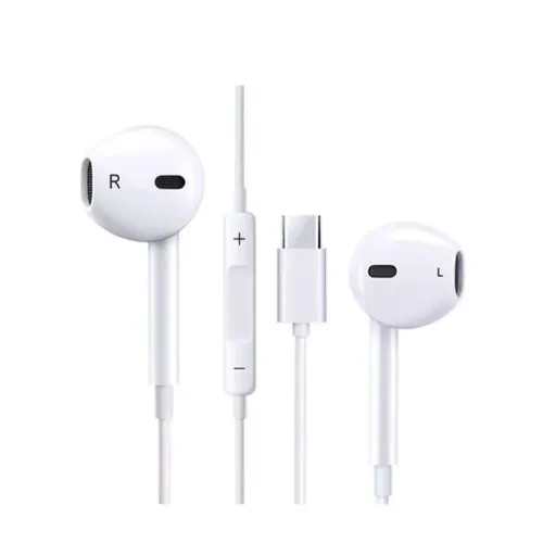 Porodo Soundtec Stereo Earphones Type-C with High-Clarify Mic - White