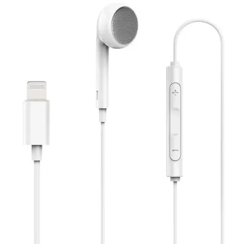 Powerology Single Mono Earphone With MFi Lightning Connector - White