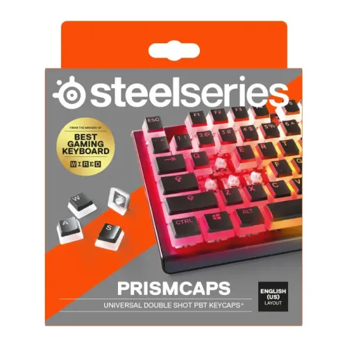 SteelSeries PrismCaps Universal Double Shot PBT Keycaps - Black