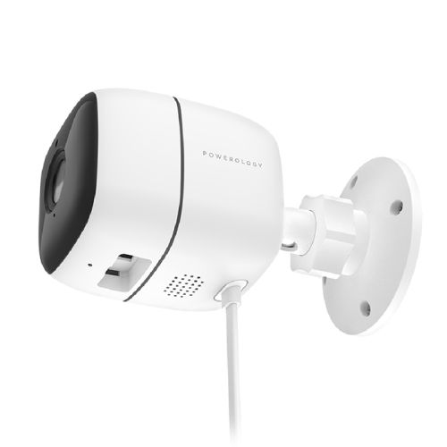 Powerology Wifi Smart Outdoor Camera 110 Wired Angle Lens Camera - White