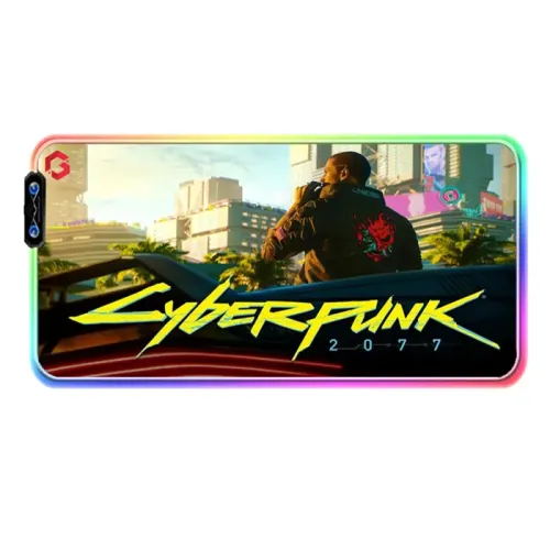 GAMEON Gaming Mousepad With RGB Lighting (900x400x3mm) - Cyberpunk 2077 Edition City