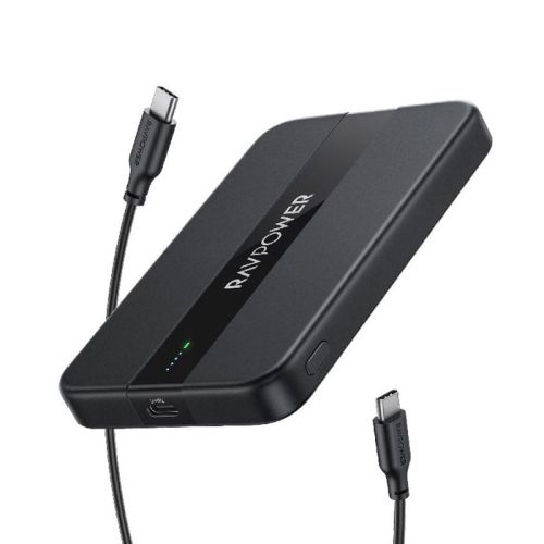 Ravpower 5000 mAh 7.5W Magnetic Wireless Power Bank - Black