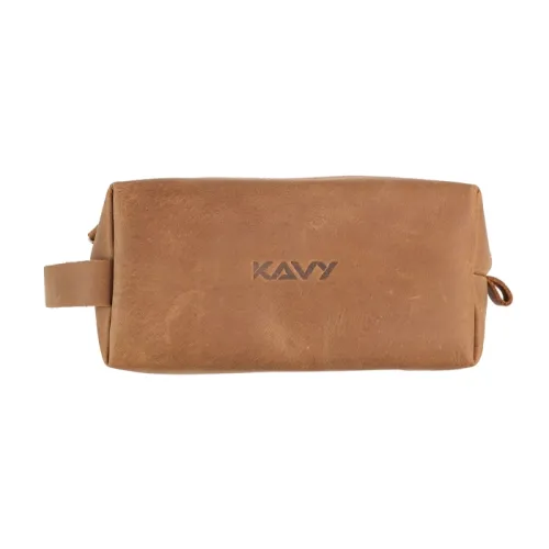 Kavy Leather Pouch Bag (Brown)