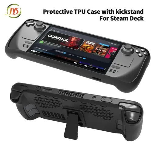 JYS Premium Protective TPU Case With Kickstand For Valve Steam Deck- Black